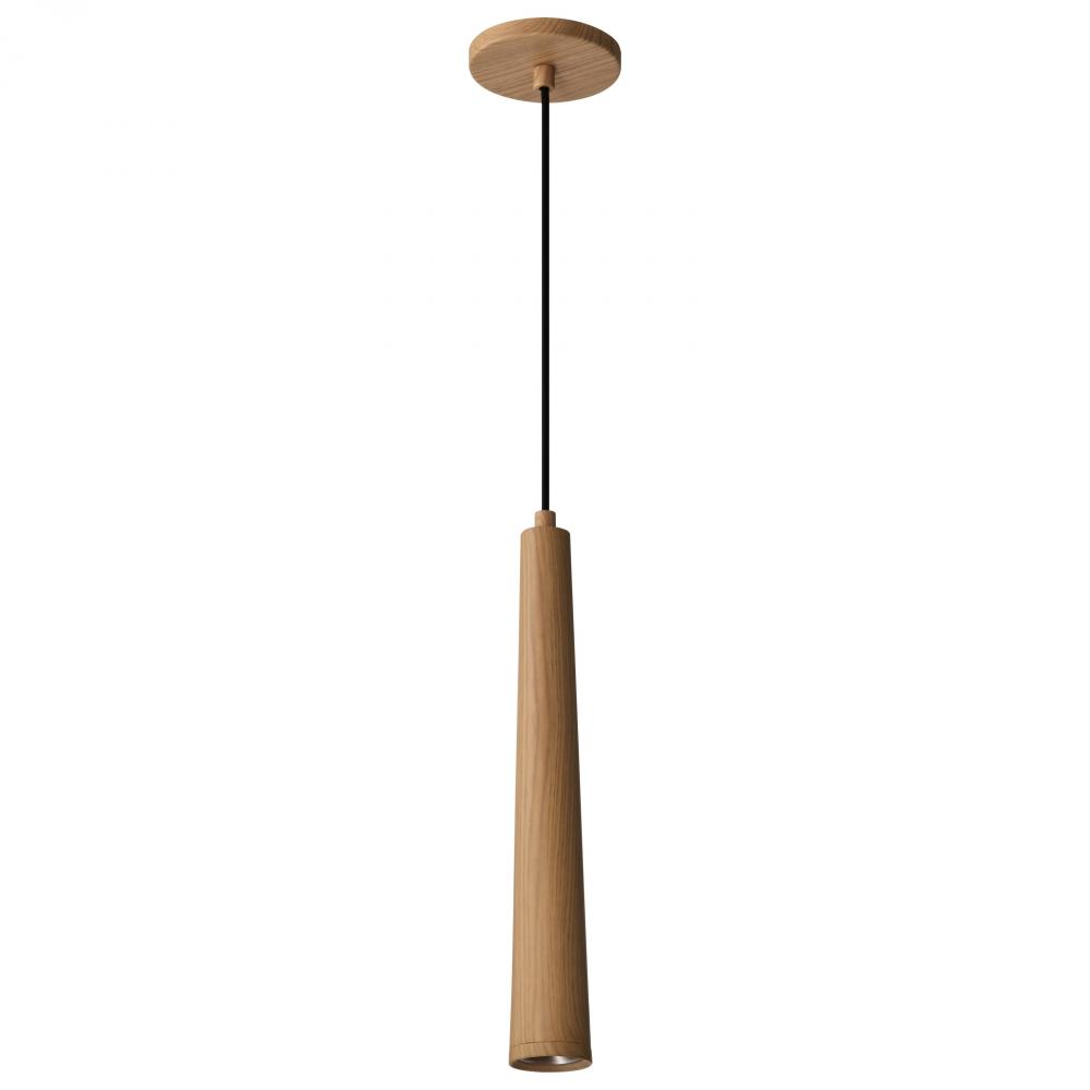 Melrose; 12 Watt, 16&#34; LED Pendant; Ash Wood Finish