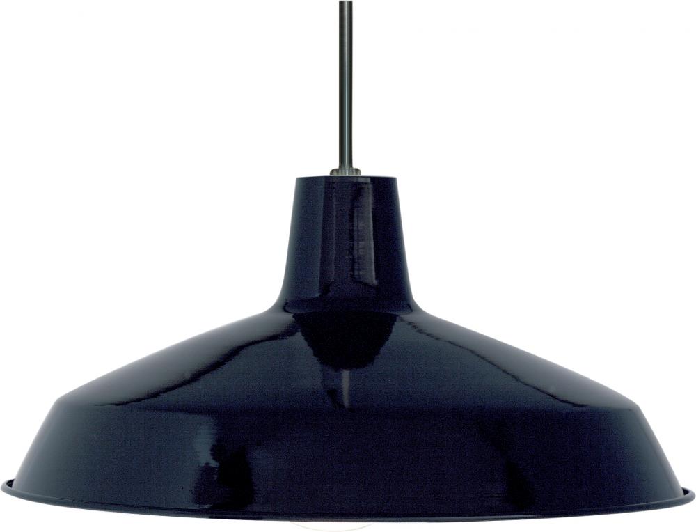 1 Light - 16&#34; Pendant with Warehouse Shade - Black Finish