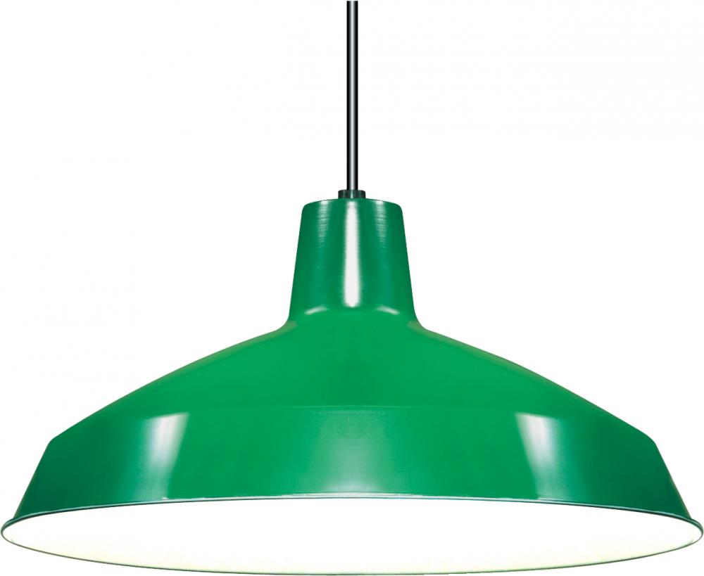 1 Light - 16&#34; Pendant with Warehouse Shade - Green Finish