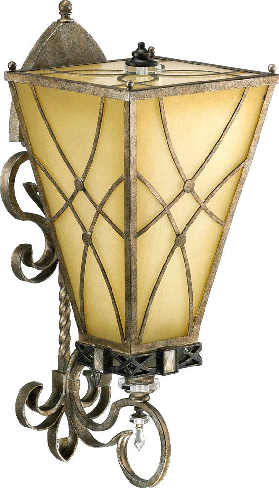 One Light Byzantine Bronze Amber Scavo Glass Wall Light