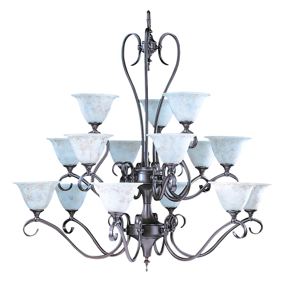 15-Light Mahogany Bronze Black Forest Foyer Chandelier