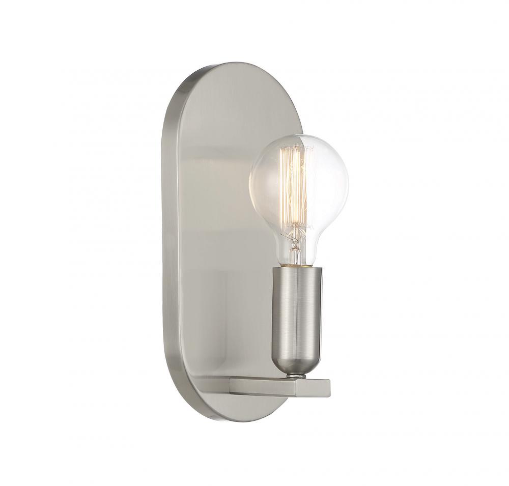 1-Light Wall Sconce in Brushed Nickel