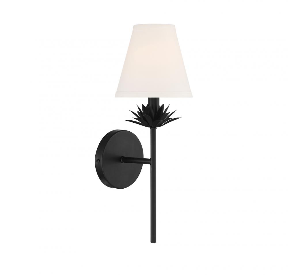 1-Light Wall Sconce in Matte Black