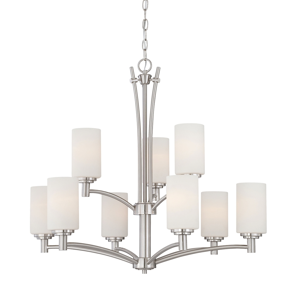 Thomas - Pittman 31&#39;&#39; Wide 9-Light Chandelier - Brushed Nickel