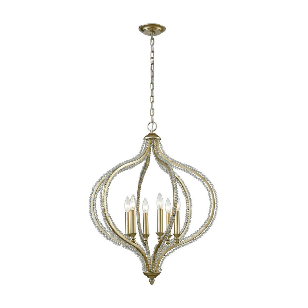 Bennington 6-Light Chandelier in Aged Silver