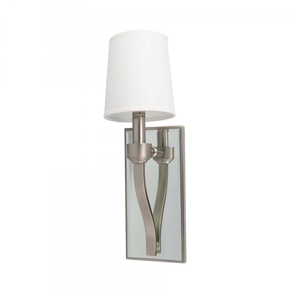 Roule Mirror 17&#39;&#39; High 1-Light Sconce - Brushed Nickel