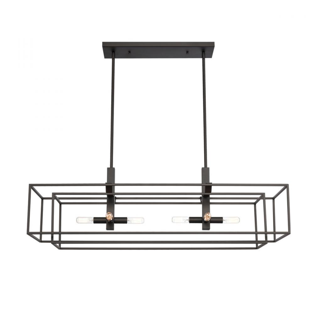 Kinsley 38&#39;&#39; Wide 8-Light Linear Chandelier - Oil Rubbed Bronze