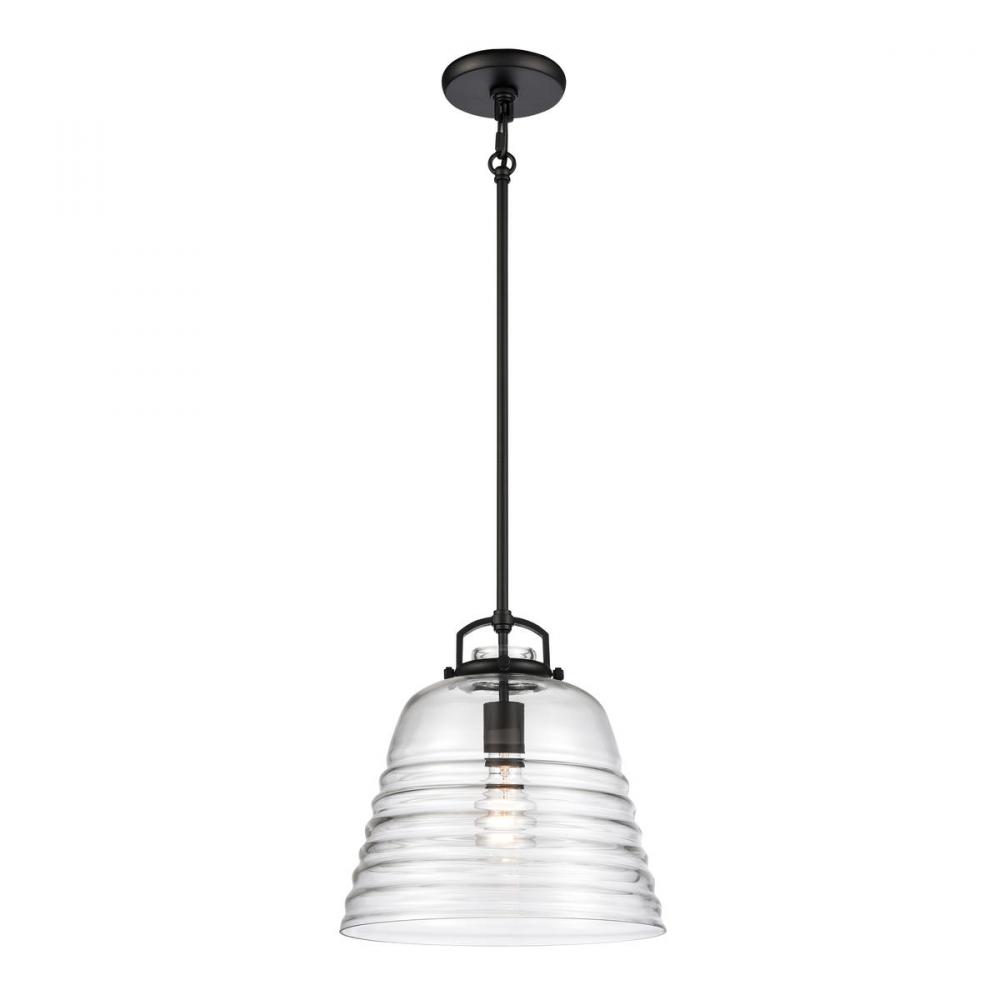 Current 12&#39;&#39; Wide 1-Light Pendant - Matte Black