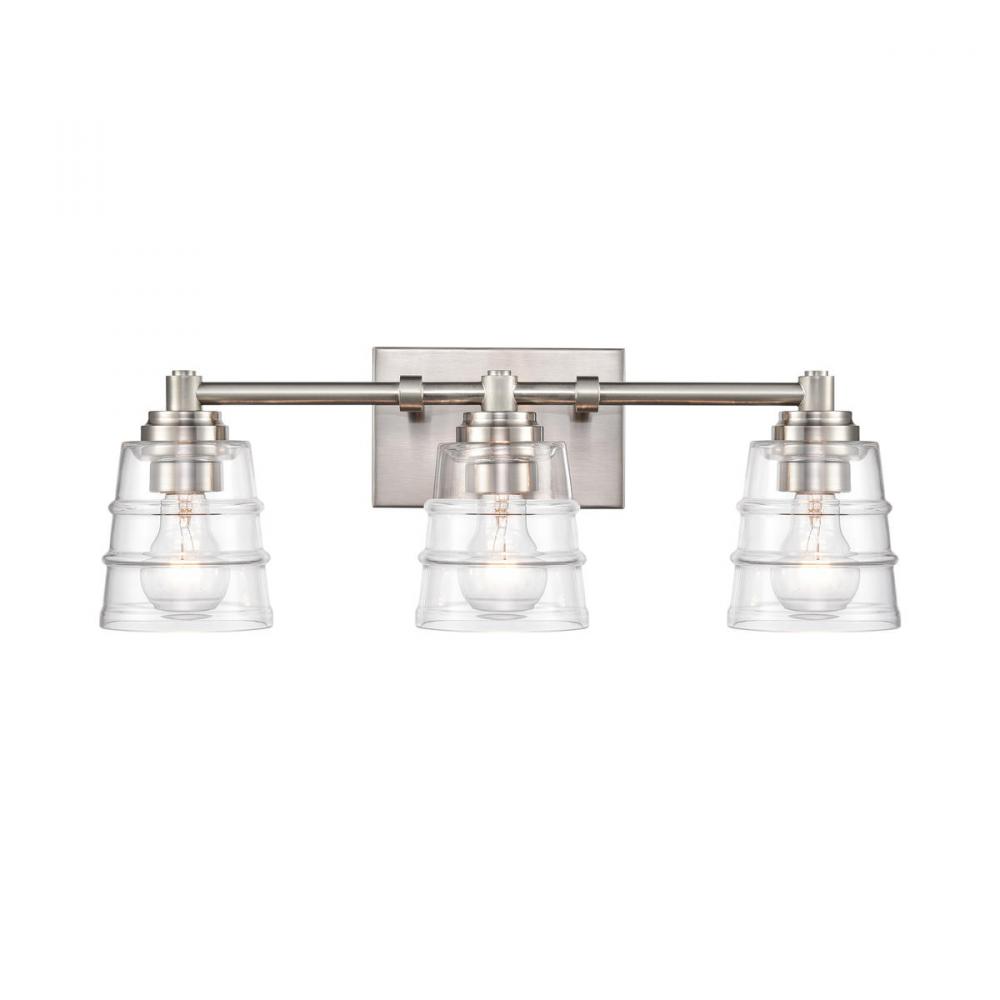 Pulsate 21.5&#39;&#39; Wide 3-Light Vanity Light - Satin Nickel