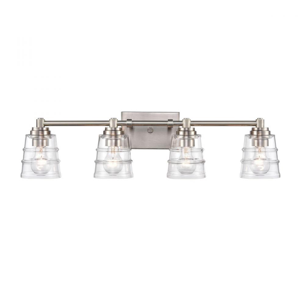 Pulsate 30.25&#39;&#39; Wide 4-Light Vanity Light - Satin Nickel