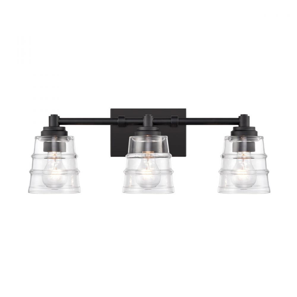 Pulsate 21.5&#39;&#39; Wide 3-Light Vanity Light - Matte Black