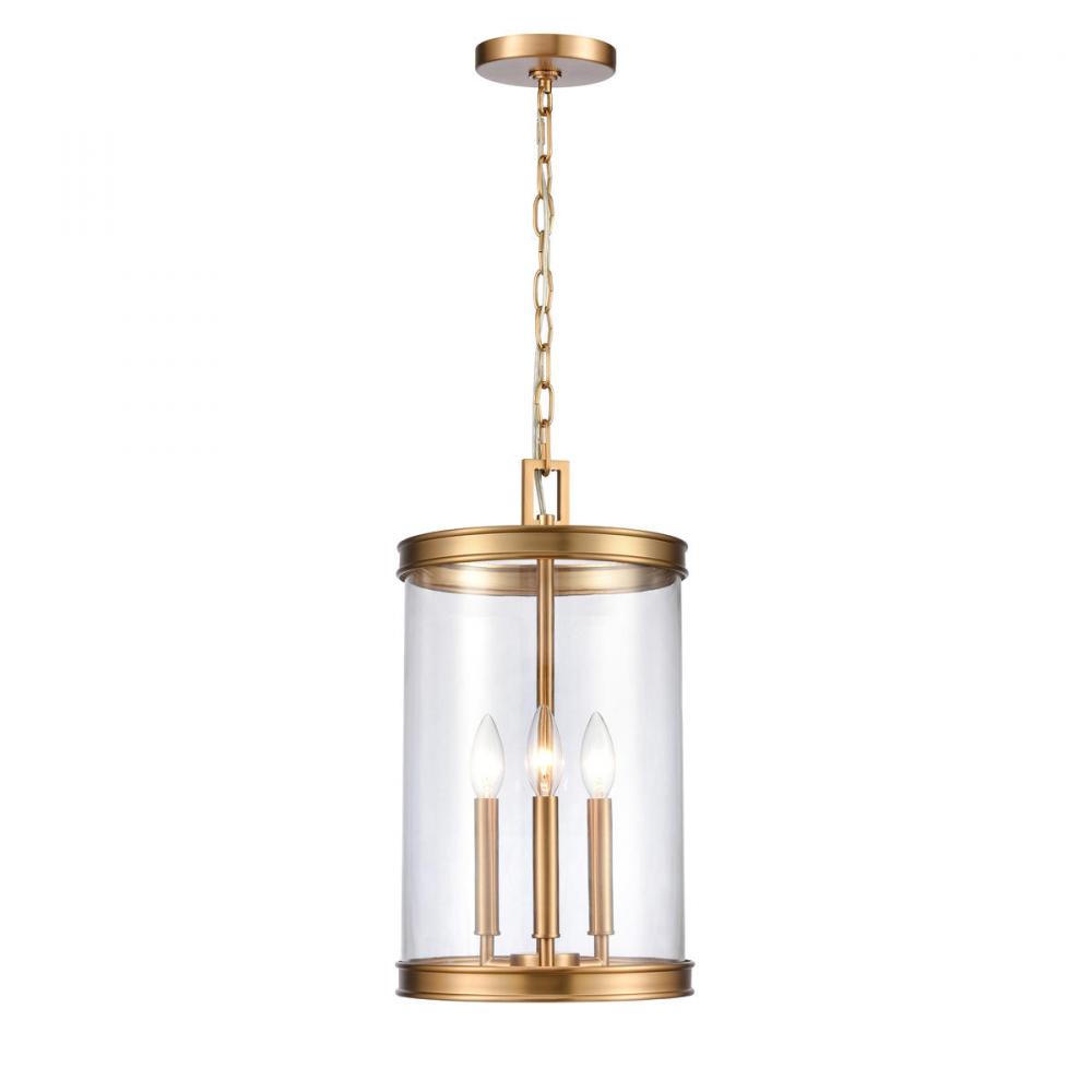 Mendoza 10.25&#39;&#39; Wide 3-Light Pendant - Brushed Gold