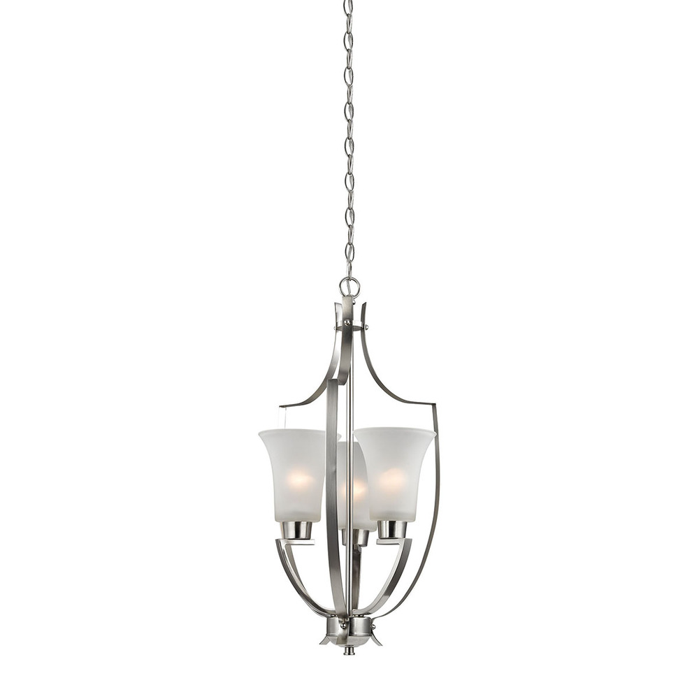 Thomas - Foyer 15&#39;&#39; Wide 3-Light Pendant - Brushed Nickel