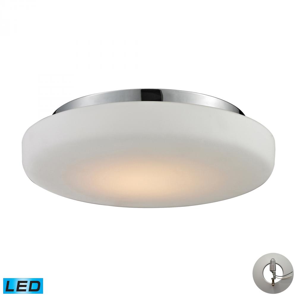 One Light Chrome Bowl Flush Mount