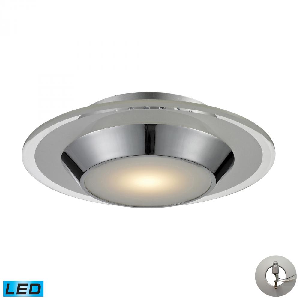 One Light Chrome Bowl Flush Mount