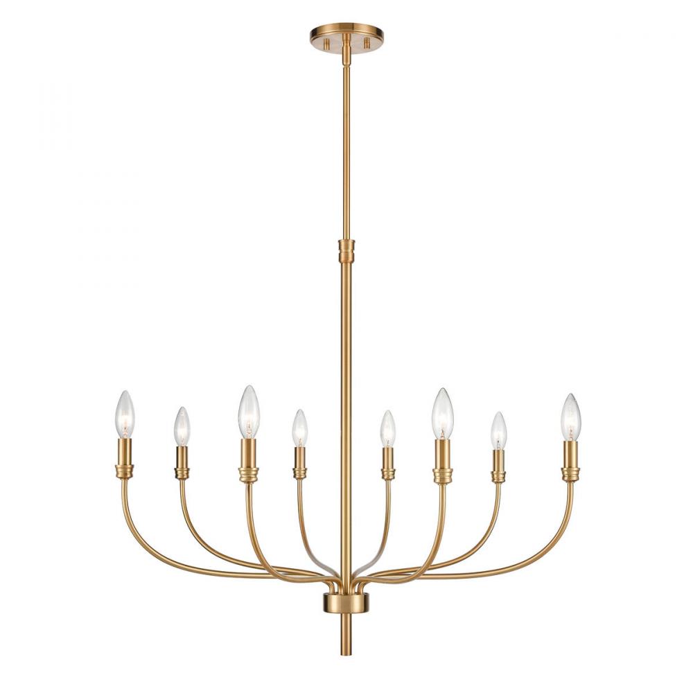 Newland 34&#39;&#39; Wide 8-Light Chandelier - Satin Brass