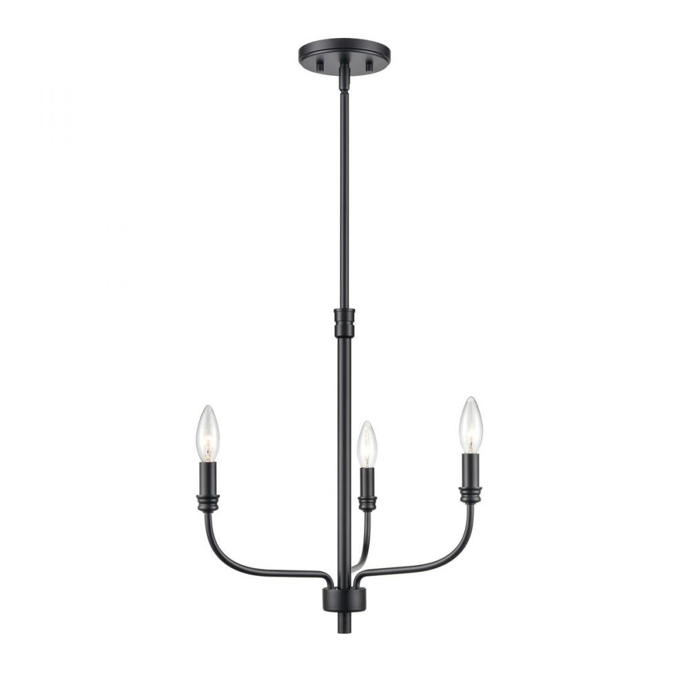 Newland 17&#39;&#39; Wide 3-Light Chandelier - Matte Black