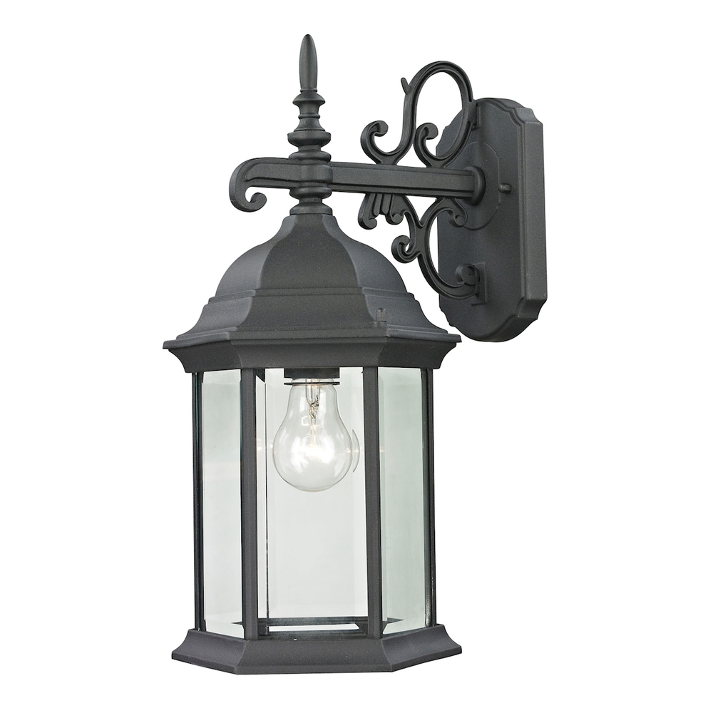 Thomas - Spring Lake 17&#39;&#39; High 1-Light Outdoor Sconce - Matte Textured Black