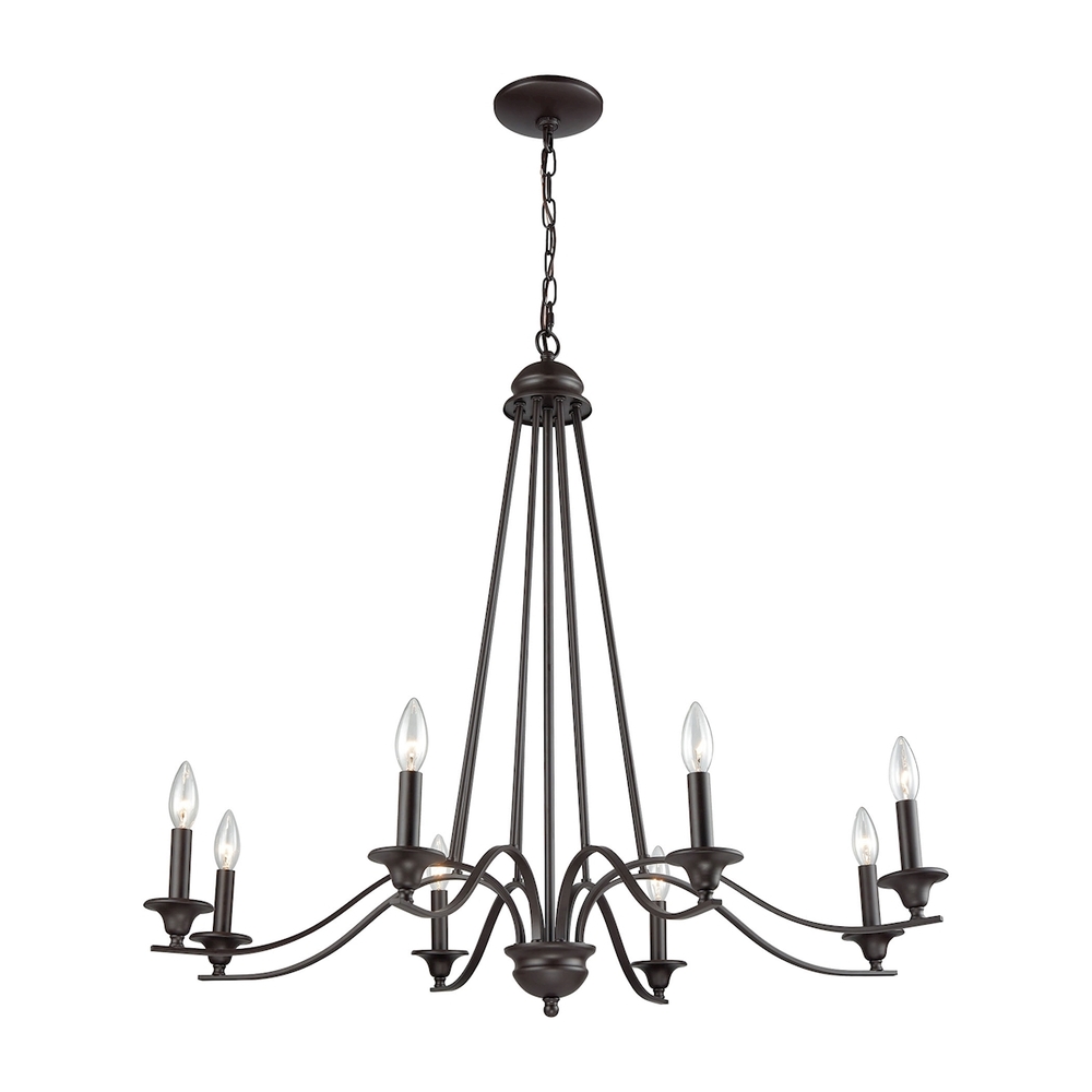 Thomas - Farmington 36&#39;&#39; Wide 8-Light Chandelier - Oil Rubbed Bronze