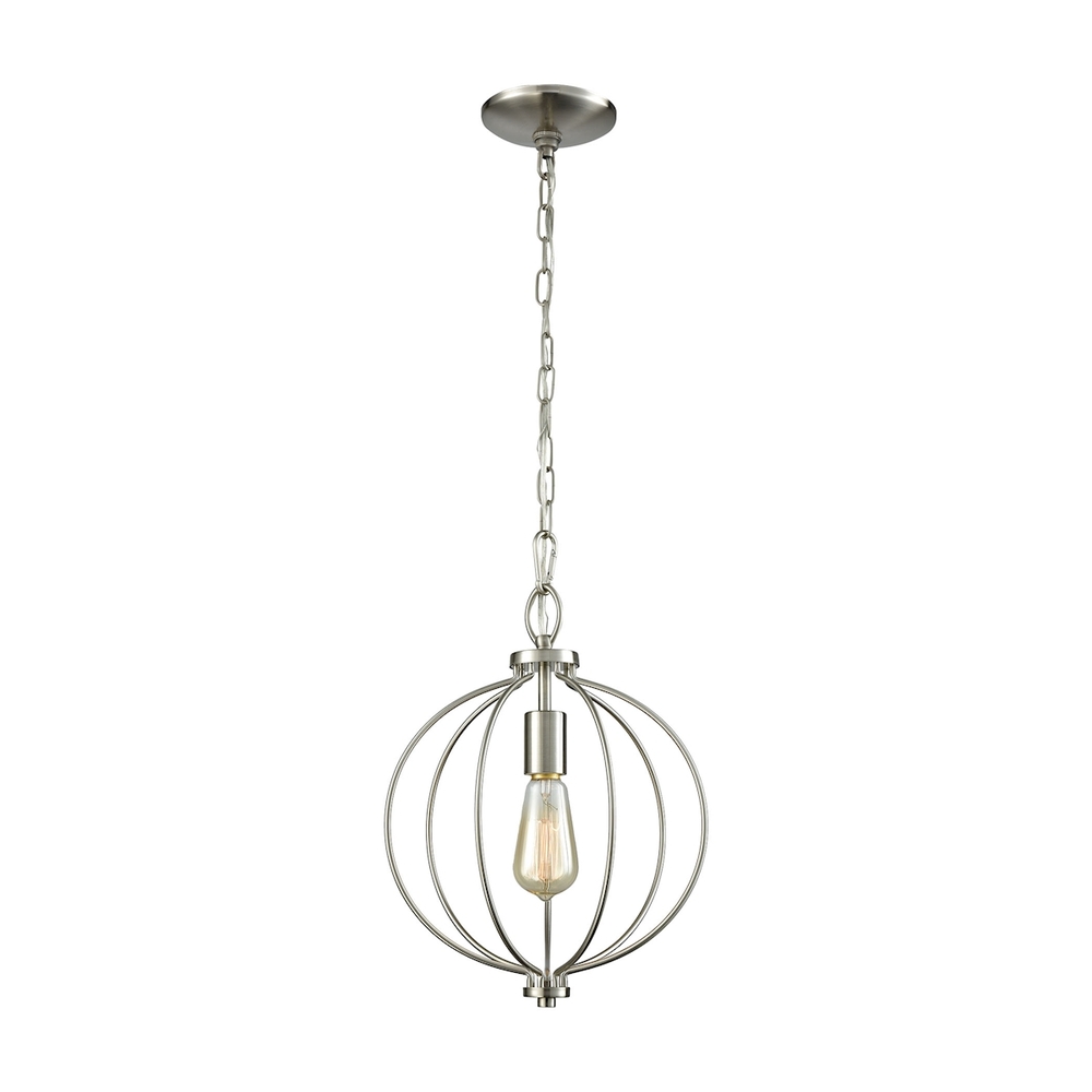 Thomas - Williamsport 11&#39;&#39; Wide 1-Light Mini Pendant - Brushed Nickel