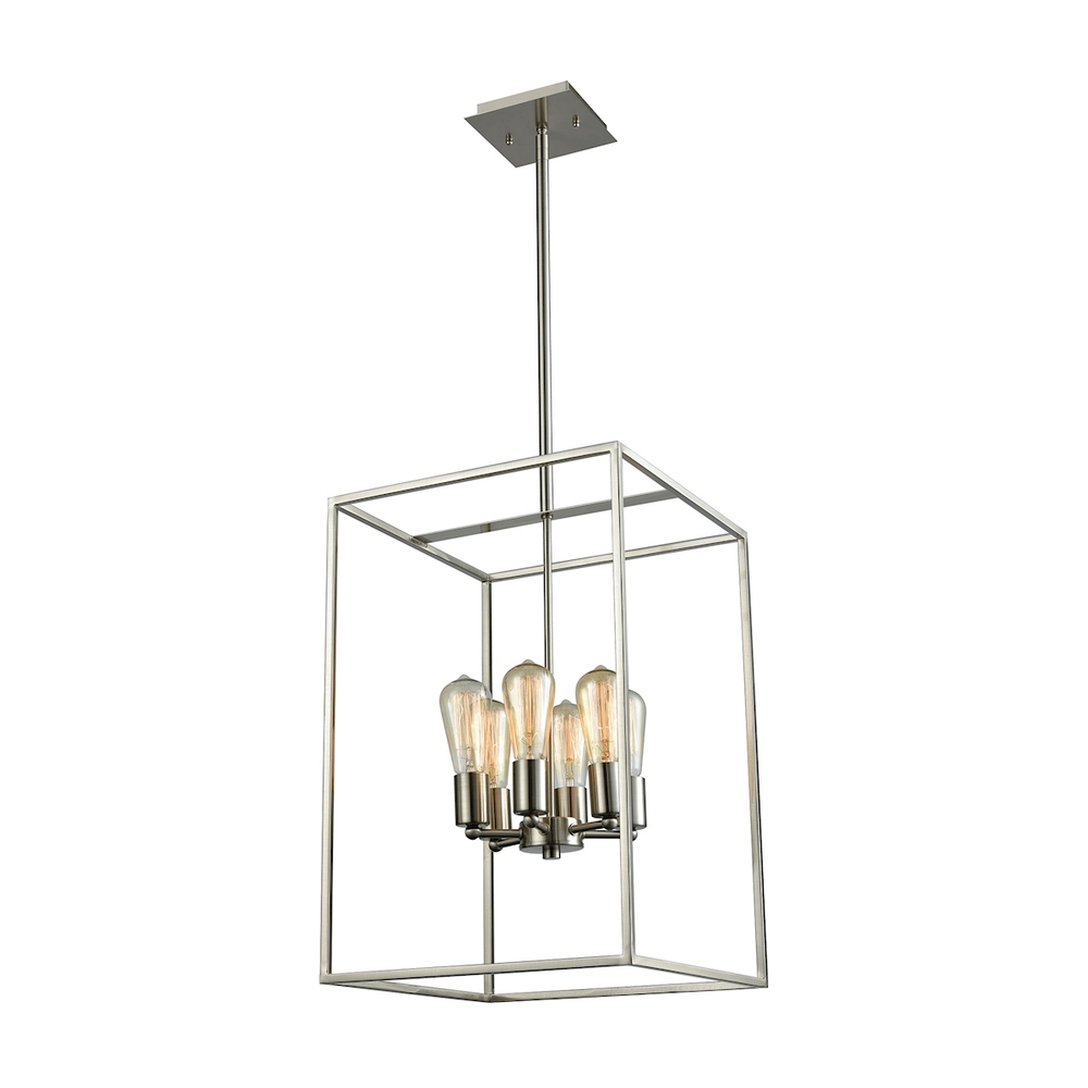 Thomas - Williamsport 14&#39;&#39; Wide 6-Light Chandelier - Brushed Nickel