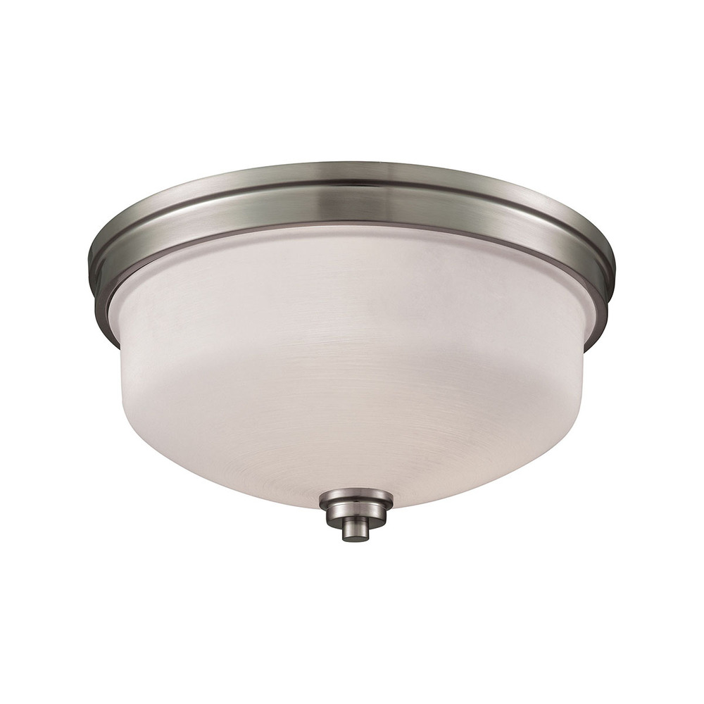 Thomas - Casual Mission 13&#39;&#39; Wide 3-Light Flush Mount - Brushed Nickel