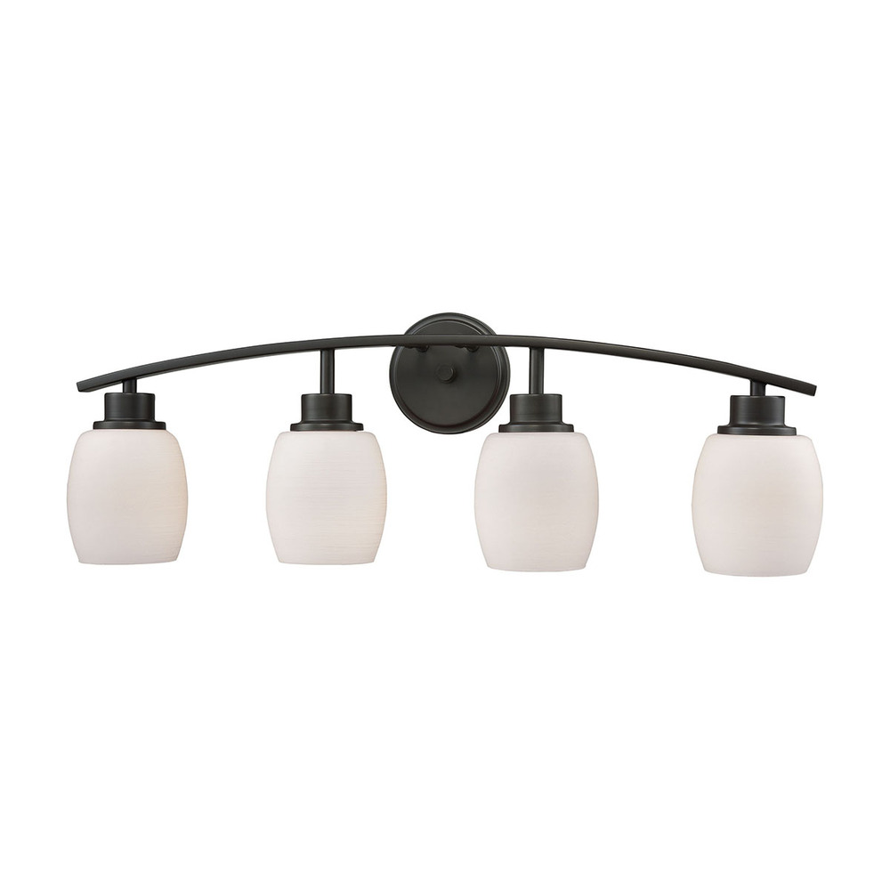 Thomas - Casual Mission 28&#39;&#39; Wide 4-Light Vanity Light - Oil Rubbed Bronze