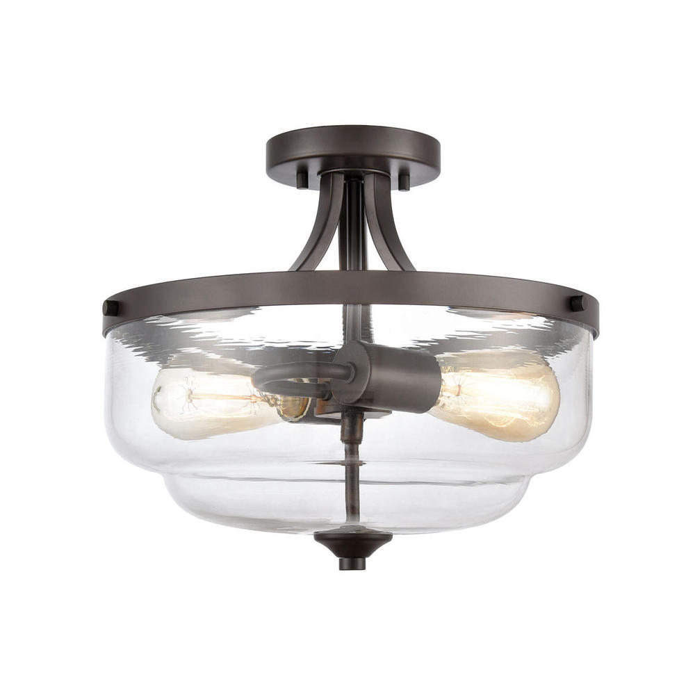 Thomas - Calistoga 13&#39;&#39; Wide 2-Light Semi Flush Mount - Oil Rubbed Bronze