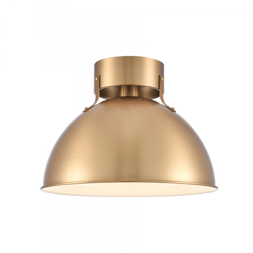 Zayne 12&#39;&#39; Wide 1-Light Semi Flush - Brushed Gold