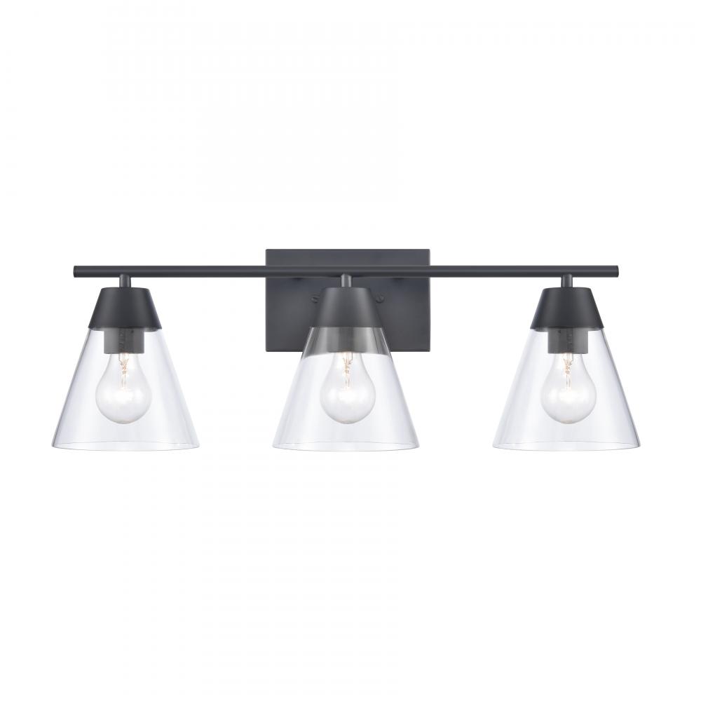 Vivica 24&#39;&#39; Wide 3-Light Vanity Light - Matte Black