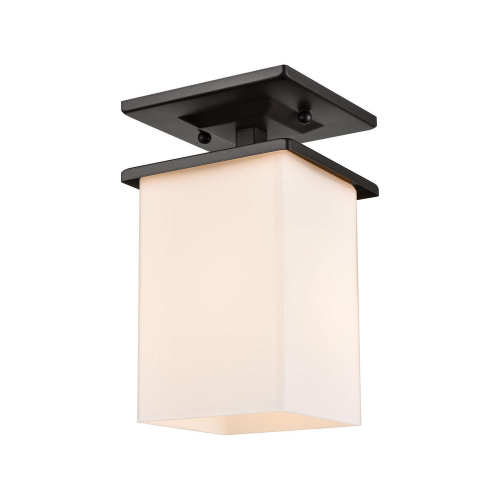 Thomas - Broad Street 5.5&#39;&#39; Wide 1-Light Outdoor Flush Mount - Textured Matte Black