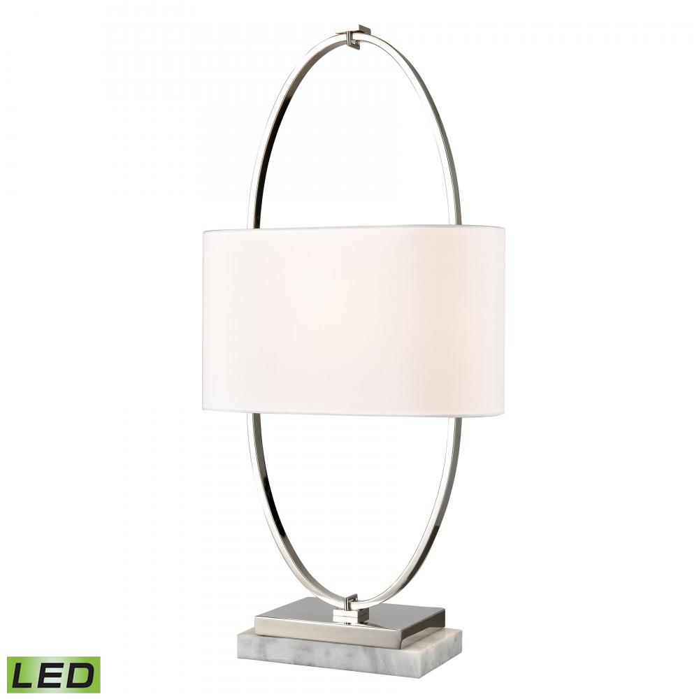 Gosforth 32&#39;&#39; High 1-Light Table Lamp - Polished Nickel - Includes LED Bulb