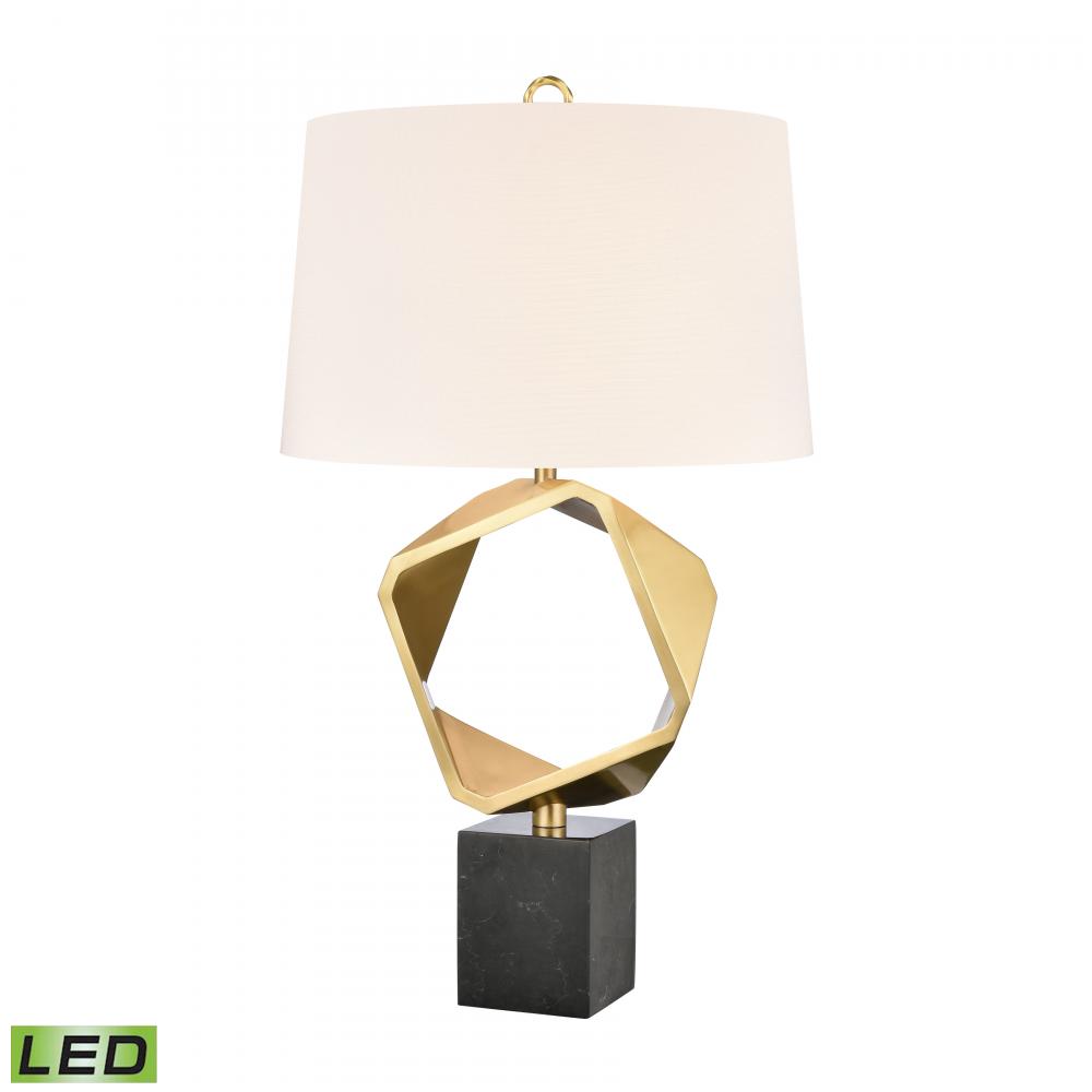 Optical 32&#39;&#39; High 1-Light Table Lamp - Brass - Includes LED Bulb