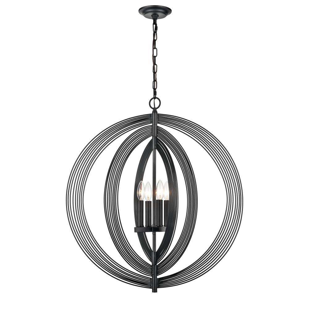 Orme 27&#39;&#39; Wide 4-Light Pendant - Black