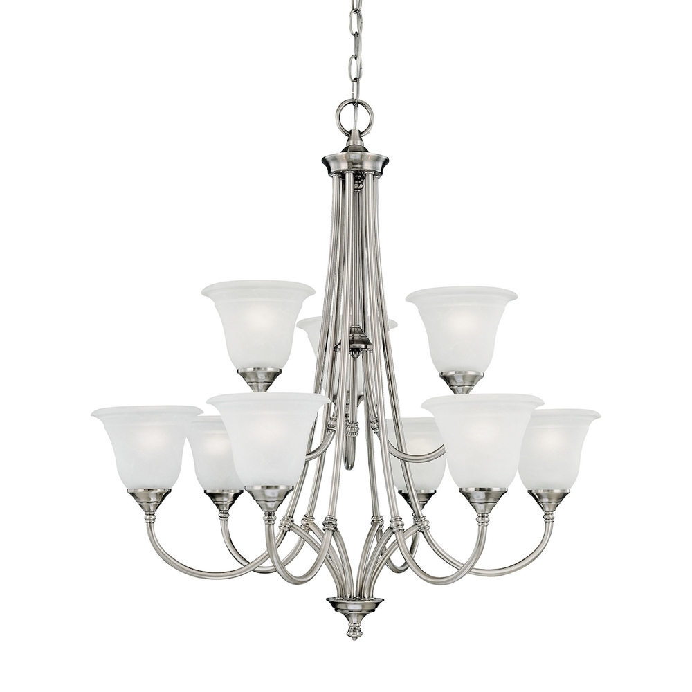 Thomas - Harmony 31&#39;&#39; Wide 9-Light Chandelier - Satin Pewter