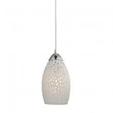  10245/1 - Etched Glass 1-Light Mini Pendant in Polished Chrome with White Etched Glass